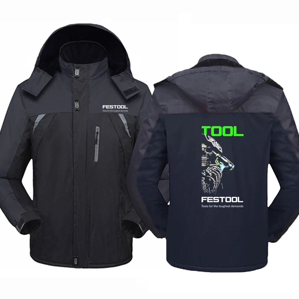 

2023 New Men Festool Winter Fashion Thicken Windbreaker High Quality Zipper Jacket Casual Mountaineering Clothes Coat