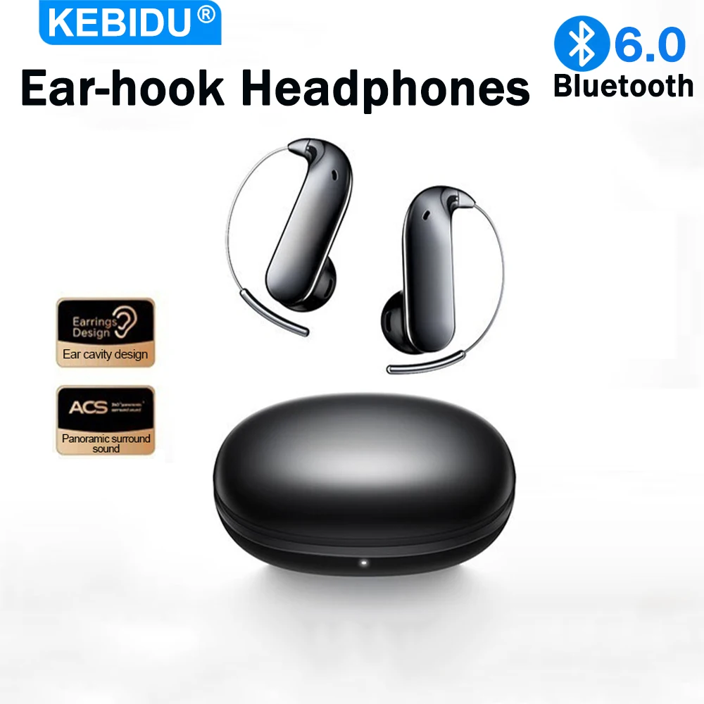 Wireless Bluetooth HiFi Stereo Waterproof Ear-hook Sport Earbuds