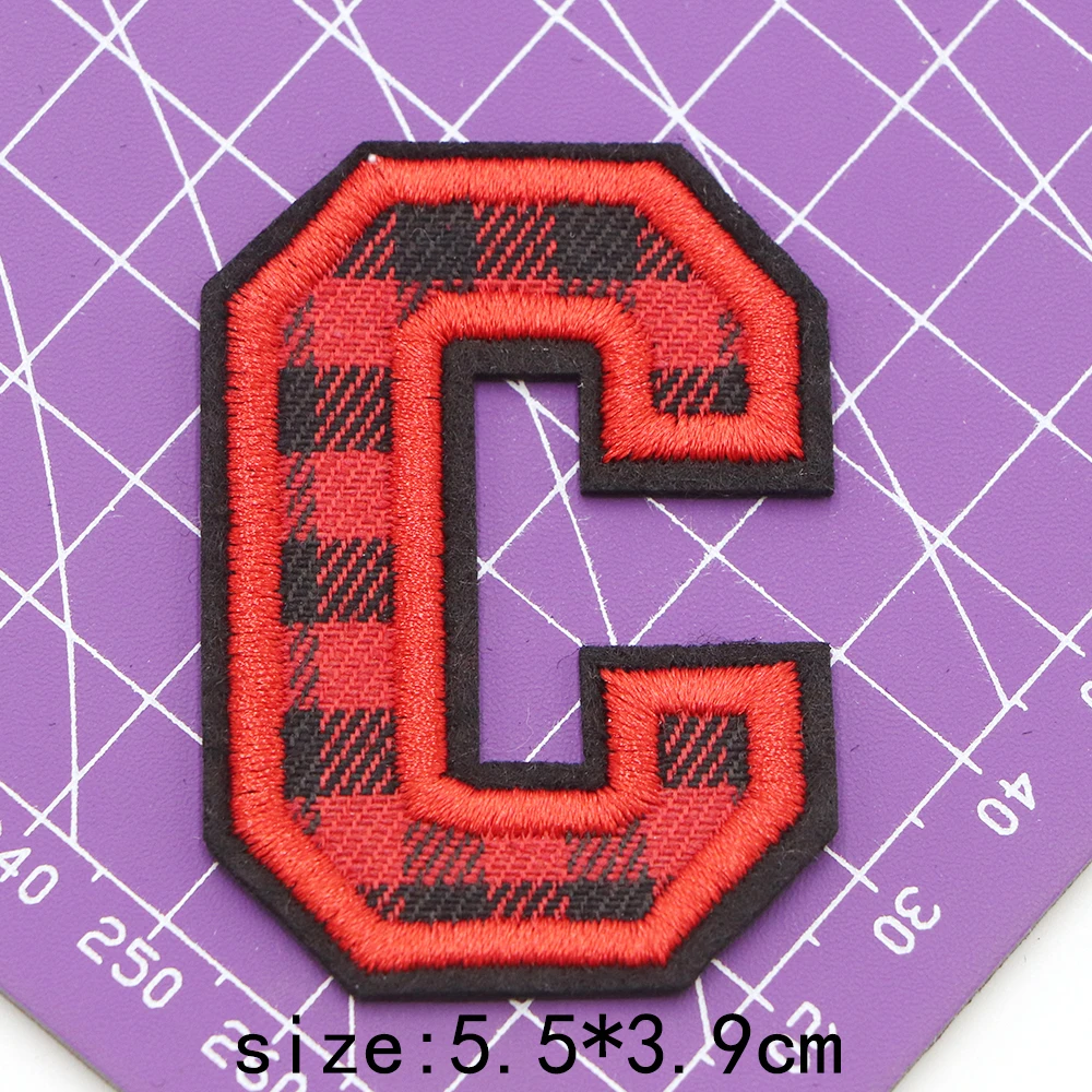 1PC XMAS  Red Letters A-Z Embroidered Applique Patches for Clothes, Skirts, Hats, Socks, Jeans DIY Accessories