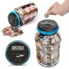 Money Box with Lcd Screen Capacity Coin Container Digital Lcd Counter Piggy Bank with Lock Secure 2.5l Plastic Coin for Home 2