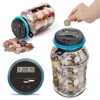 Money Box with Lcd Screen Capacity Coin Container Digital Lcd Counter Piggy Bank with Lock Secure 2.5l Plastic Coin for Home 2