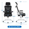 High Back Ergonomic Mesh Office Chair With Adjustable Padded Headrest White/Black Furniture Computer Armchair Chairs Gaming 2