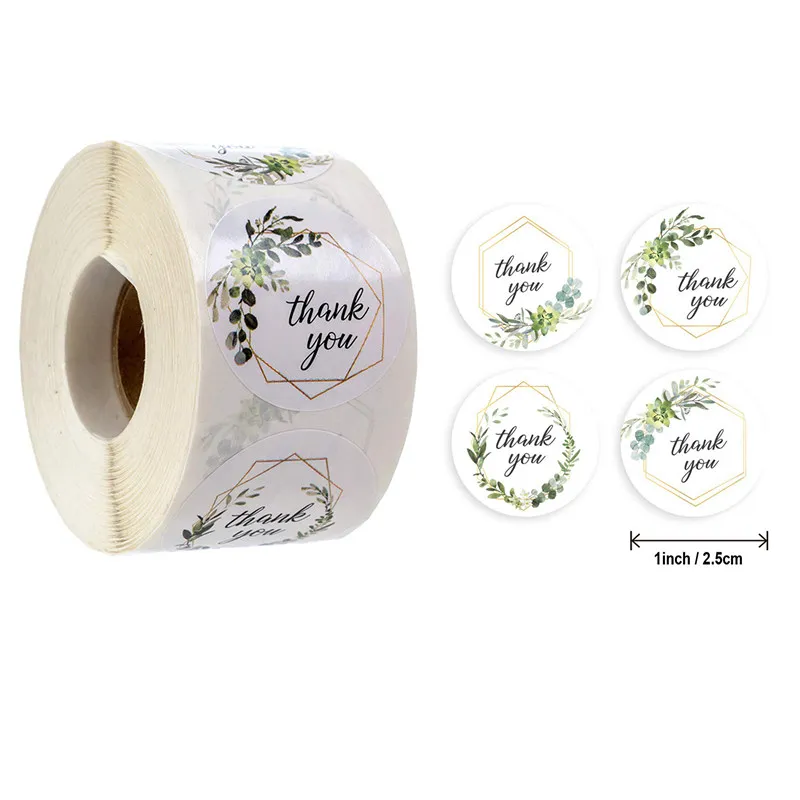 500pcs Kraft Paper Thank You Stickers