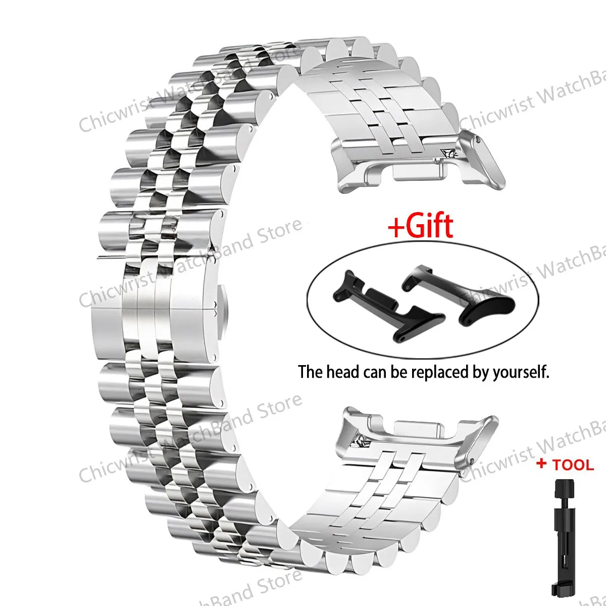 Premium Stainless Steel Metal Strap Bracelet