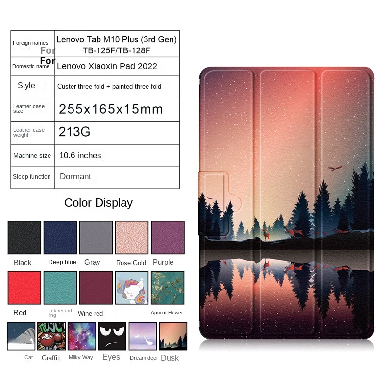 M10 plus 3rd Case TB-125 for Lenovo Tab M10 HD 2nd Gen TB-X306X TB-X505F TB-X605 Cover plus X606 Funda Stand tablet android