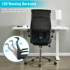 Ergonomic Home Office Chair, High Back Desk Chair - Fixed Headrest with Flip-Up Arms, Tilt Function, Lumbar Support and PU Wheel 2