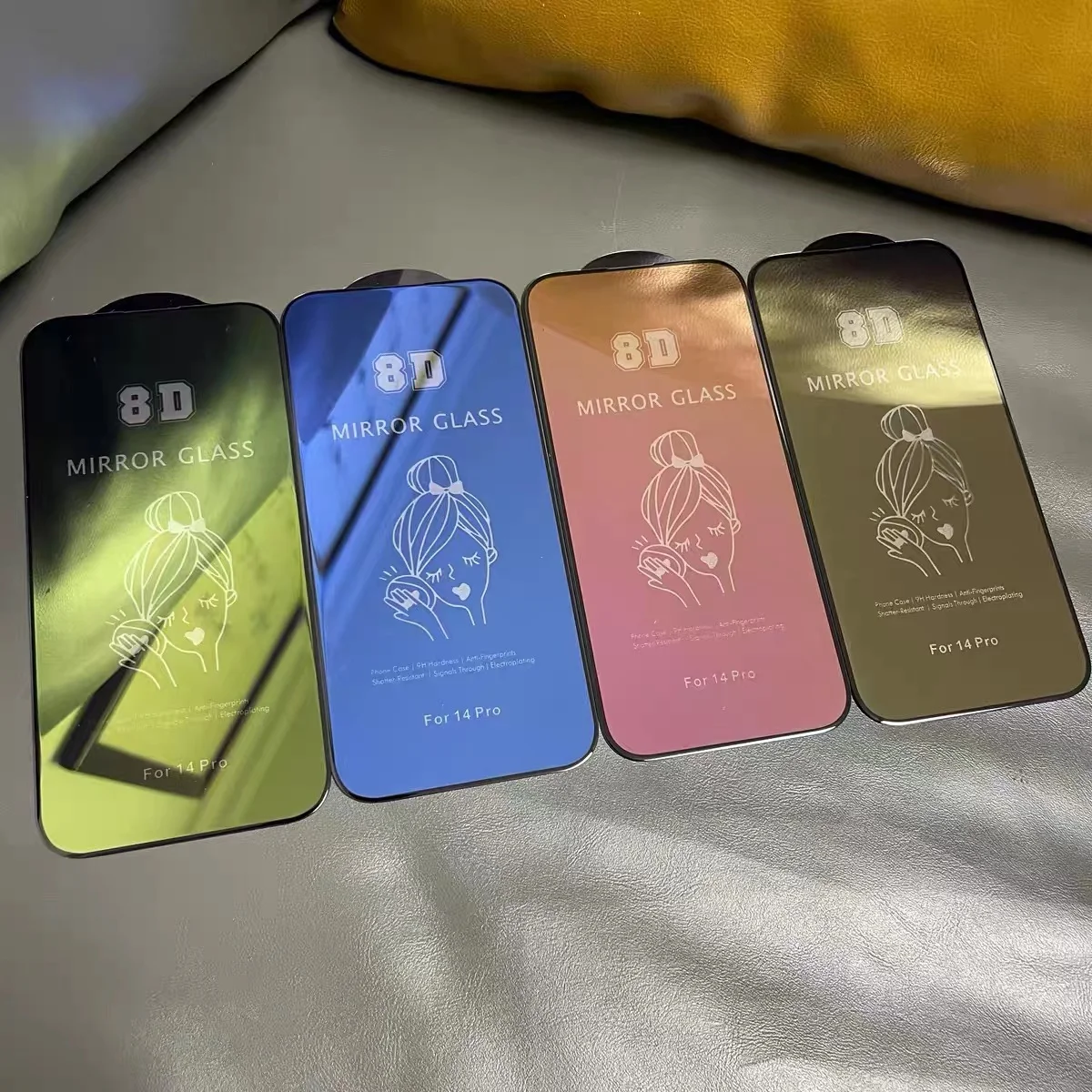 

Зеркальное закаленное стекло 8D, защитная пленка для экрана iPhone15 14 Pro Max 13 Mini 12 11 XS XR X 8 7 6 Plus SE, 10 шт.