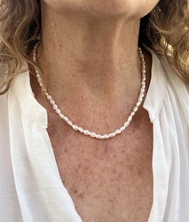 Elegant Irregular Freshwater Pearl Necklace - Luxury Boho Jewelry Gift (A)