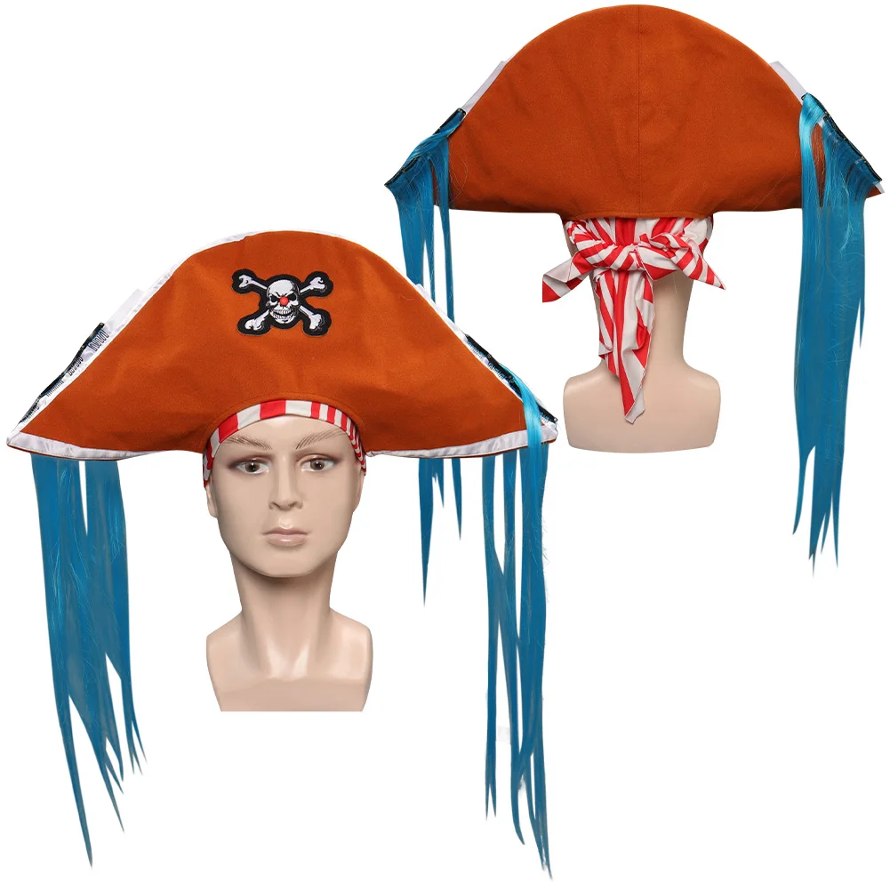 Buggy One cos Piece Cosplay Live Action Fantasia Costume Disguise Adult Men Pirate Hat Coat Pants Fantasy Outfits Halloween Suit