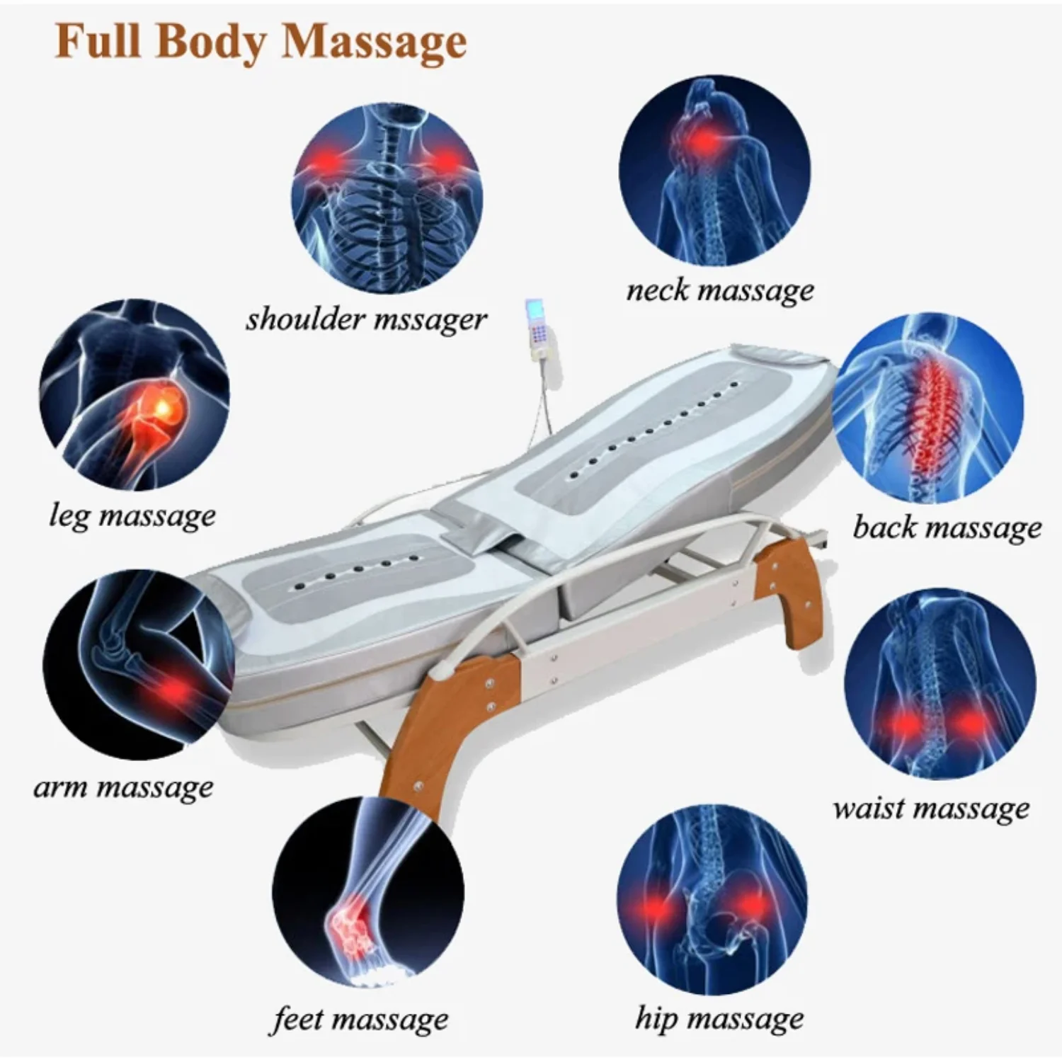 Migun Hot Heated Portable Korea Cheap Nuga Best Warm LCD Automatic Electric Rolling Thermal Jade Stone Massage Bed 5