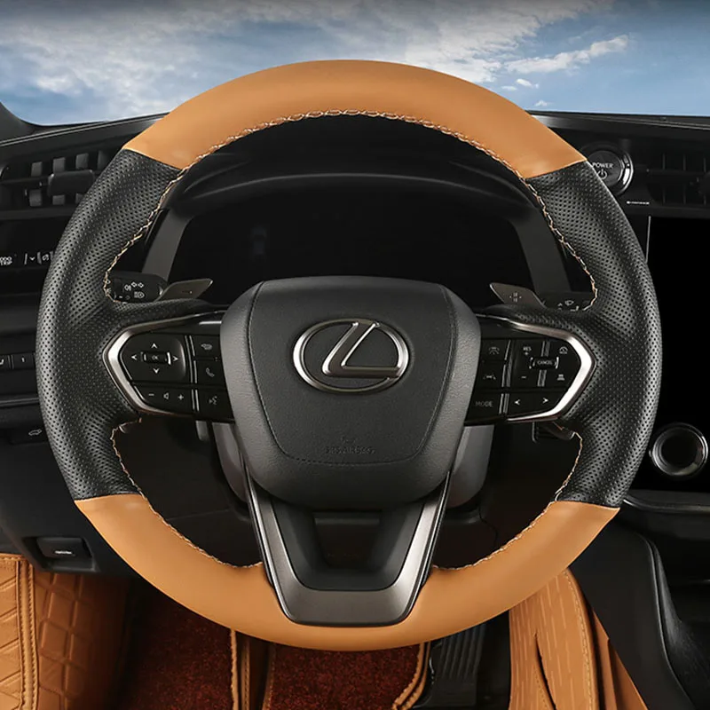 

Hand-stitched non-slip genuine Leather Car Steering Wheel Cover For Lexus NX 250 NX260 NX350 NX350h NX450h 2022 2023 Accessories