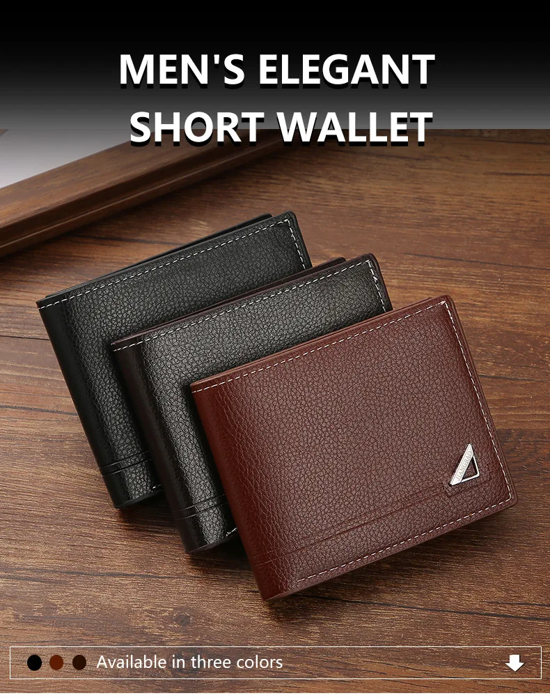 

Casual Men's Wallet Slim Short Multi Card Holder Purse Business Money Clip Male Youth Large Capacity Soft Leather Wallet