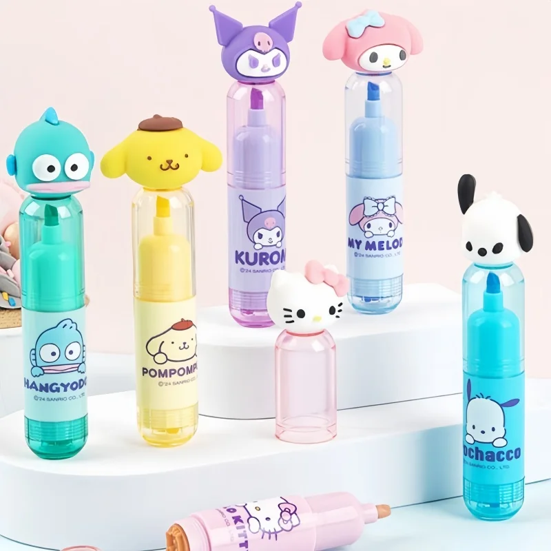 

Набор маркеров Sanrios Kuromi для рисования «Моя Мелодия», ручка для маркировки с мультяшным принтом для учеников Hangyodon, милый ручной подарок для девушек