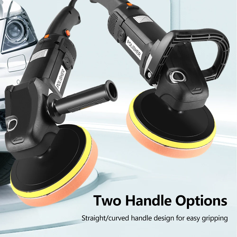 1400W 7 Inch/6 Inch Buffer Polisher Rotary Buffer Polisher Waxer 8 Variable Speed 600-3600 RPM Detachable Handle for Car Boat 6