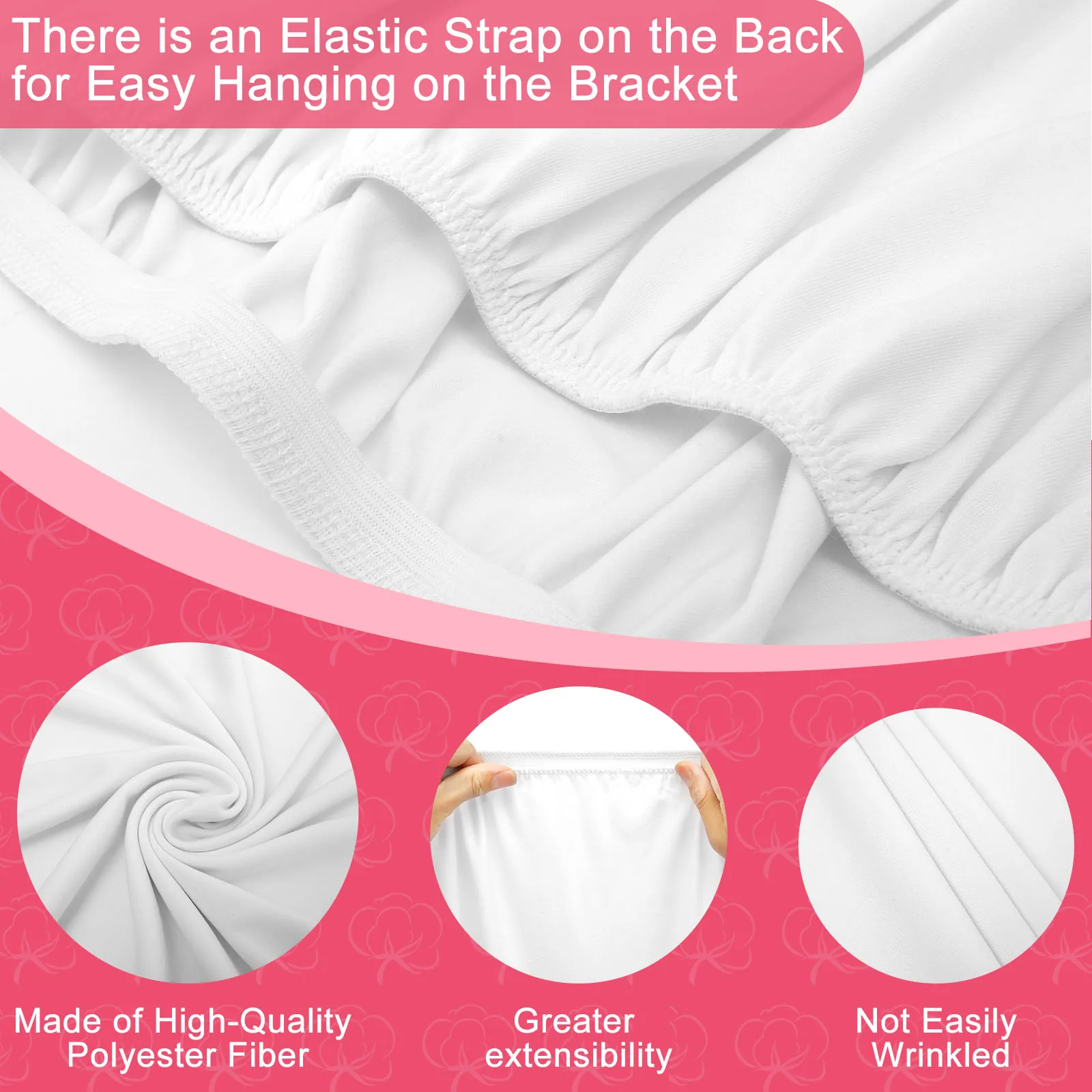 Round Arch Cover Elastic Arch Backdrop Stands Cover White Round Photo Background Polyester Round Arch Stand Cover for Decor