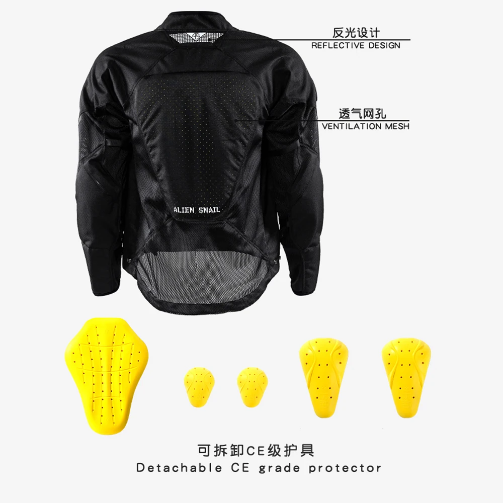 Motorcycle Jackets Motocross Racing Jacket Breathable Men Four Seasons Motorbike Riding Waterfroof  CE Protection XS