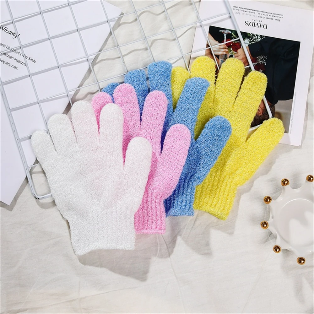 1/2Pcs Five Fingers Bath Gloves Peeling Exfoliating Household Shower Towel Scrub Body Wash Elastic Wipe Back Body Cleaning Tools images - 6