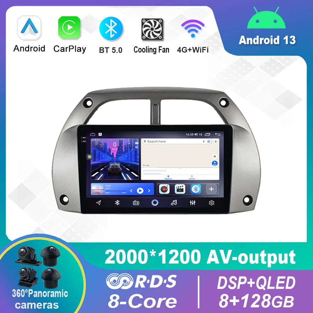 

Android 13.0 Car Radio Multimedia Video Player Navigation stereo For Toyota RAV4 4 2001 - 2006 GPS Carplay 4G WiFi