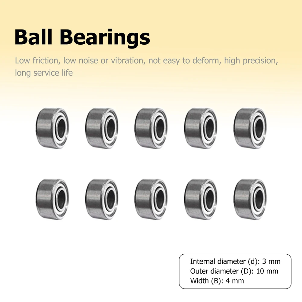 10-50pcs/Lot Ball Bearings 623zz 3x10x4mm Carbon Steel Deep Groove Miniature Bearings Inline Roller Skate Bearing for Skateboard
