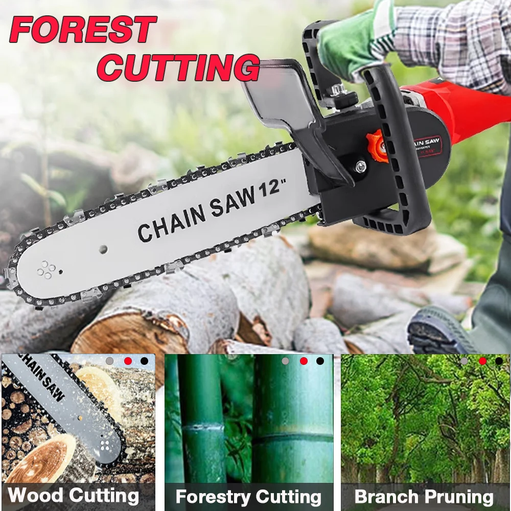 12-inch Electric Chain Saw Converter Bracket DIY Kit For 100/115/125/150/180mm Angle Grinder, M10-M14-M16 Home Woodworking Tools 2