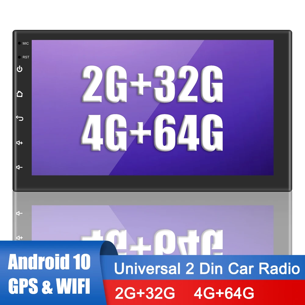 

Bluetooth WIFI 2 Din Carplay Android 10.0 Car Radio 8 Core Stereo Audio Hands-free FM Recevier Multimedia Player 7/9/10 Inch GPS