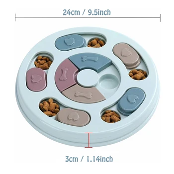 PetsAmuse™ Dog Puzzle Feeder Bowl - Blue