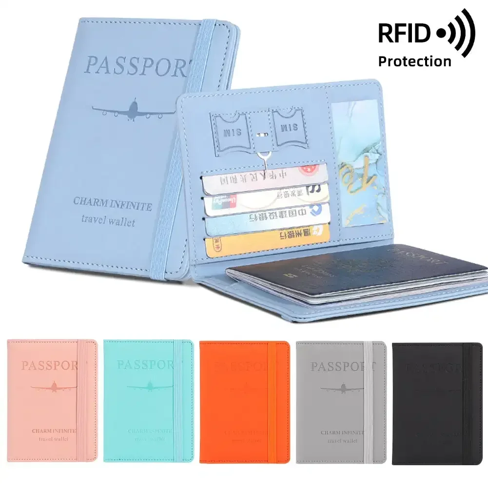 Portafoglio da uomo in pelle PU portafoglio da viaggio porta passaporto accessori da viaggio maschili porta passaporto porta biglietti da visita portafoglio - immagine 2