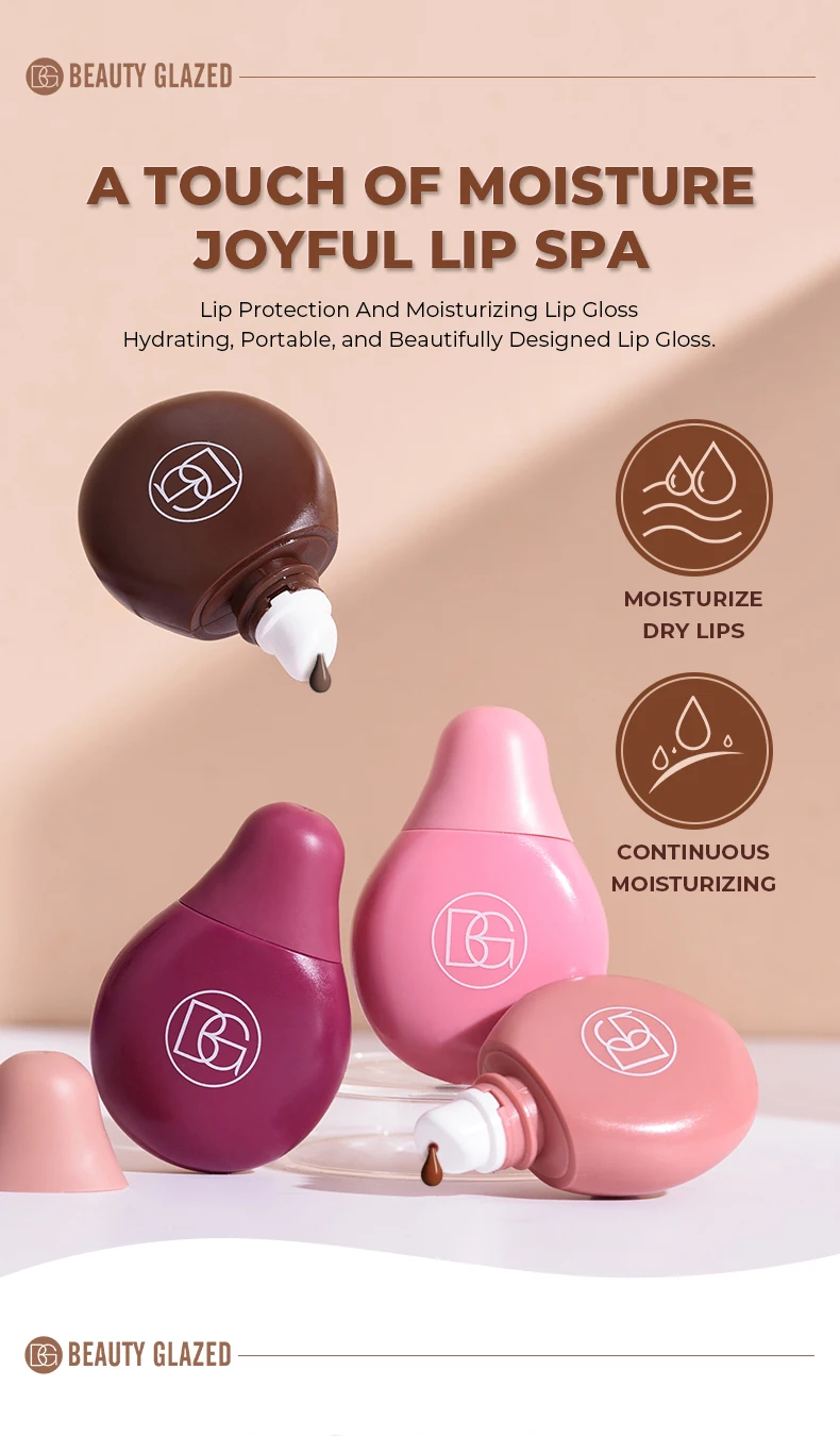 Description Picture 2 of item4 Color Lip Protection And Moisturizing Lip Gloss,Long Lasting Hydration And Boost Moisture,Water Mirror Gloss Lip Glaze