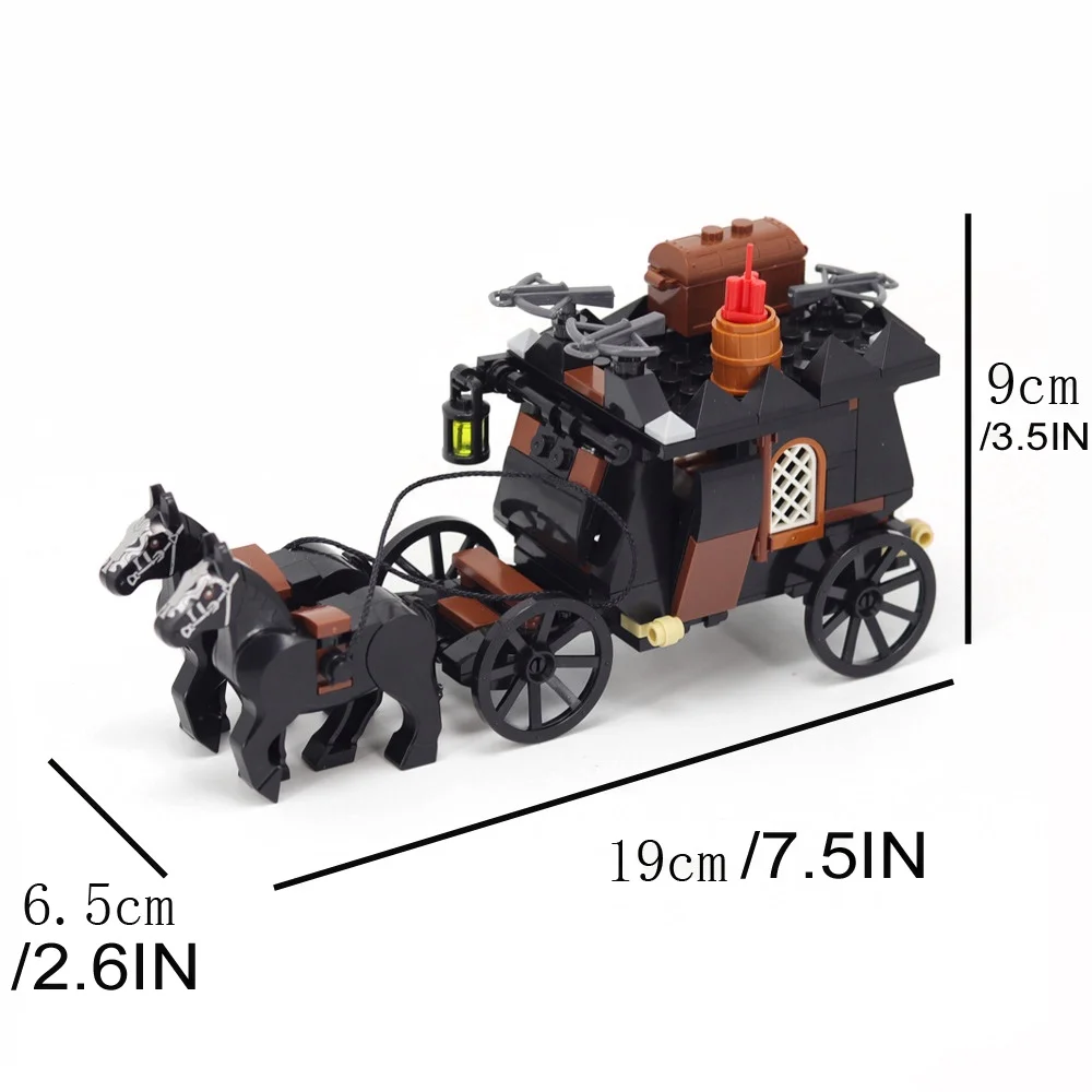 MOC Bausteine Montage Spielzeug Set Mittelalterlichen Wagen Serie Wagen Stadt Modell DIY Bausteine Spielzeug Festival Geschenk – Detail 16