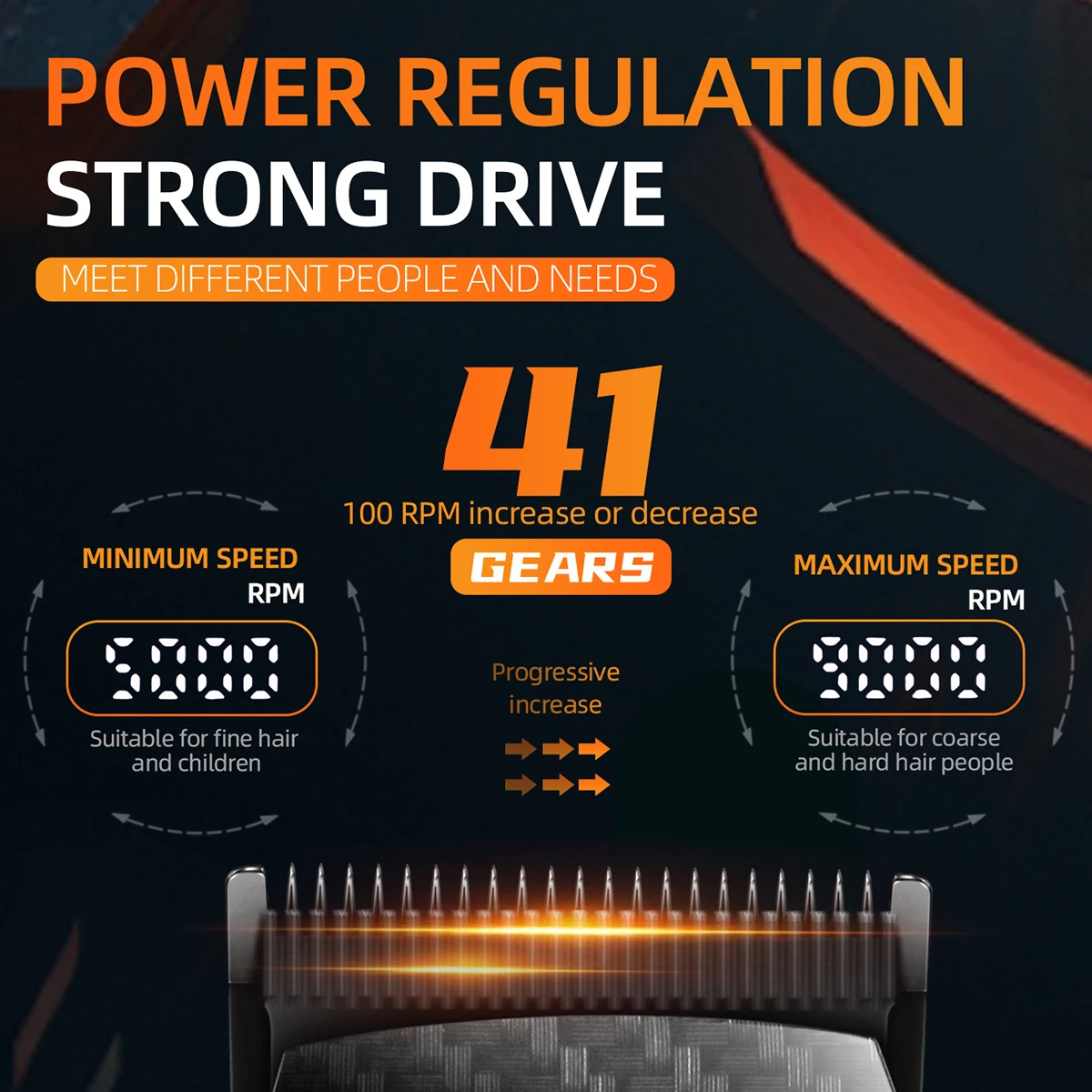 Kemei ماكينة قص الشعر الاحترافية 9000 دورة في الدق...