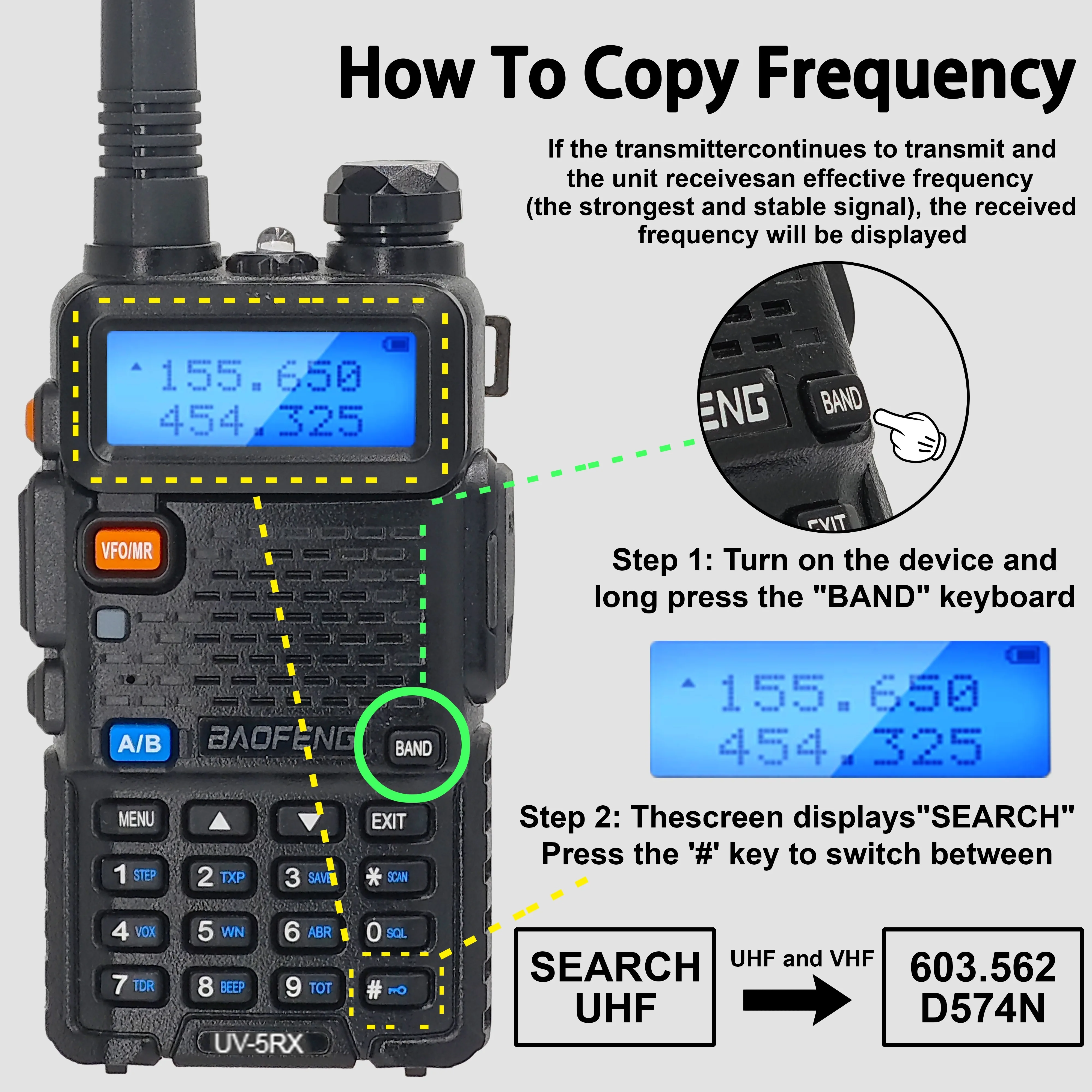 Baofeng UV-5RX Walkie Talkie M-5R AM FM Radio Six-Band 108-136MHz 350-390MHz Wireless Copy Frequency Upgraded UV5R Two Way Radio 3