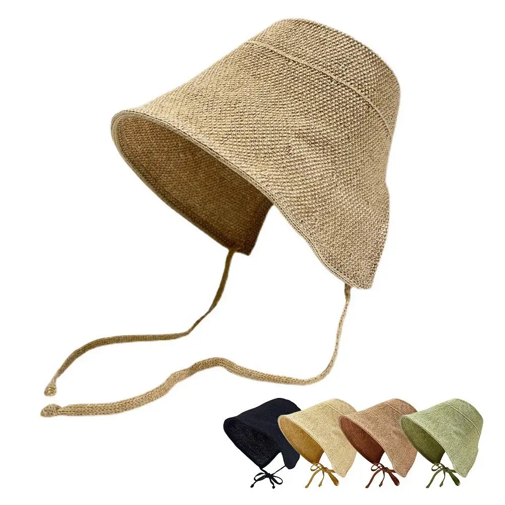 Sommer Stroh Weben Schatten Hut Leinen Stroh Regency Bonnets Hüte Big Eaves Sonnenschutz Kappe Für Sommer Outdoor-Aktivitäten – Detail 12