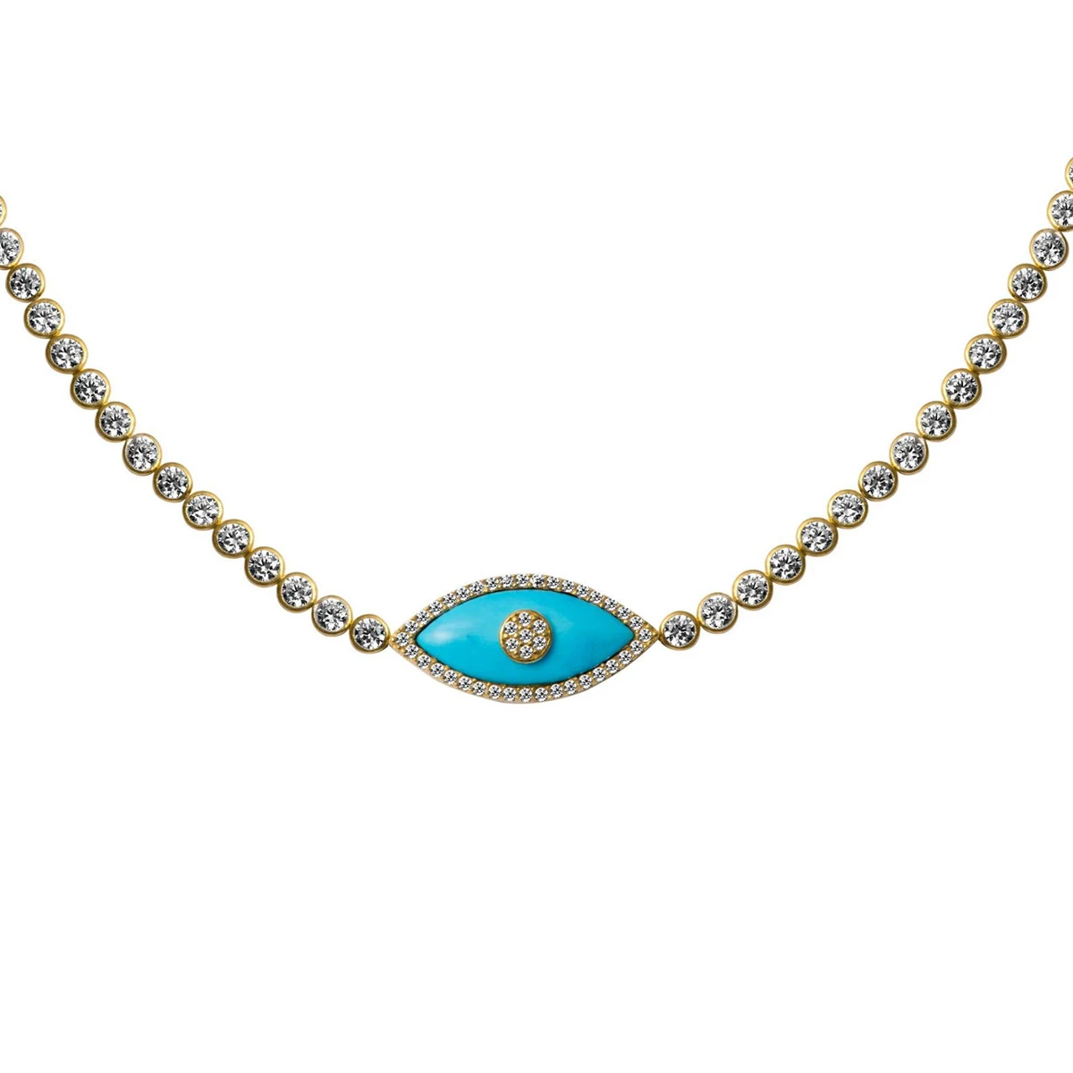 Luxe Crystal Evil Eye Layered Choker Necklace S294eb2c748b3420ab551f4de788c92172