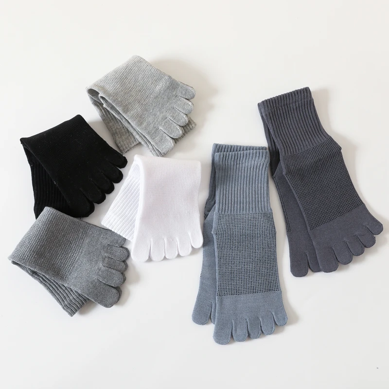 6 Paar/Los 100% Baumwolle Mann Zehen socken weiche elastische erträgliche Mesh atmungsaktive Deodorant Fünf-Finger-Socken Outdoor-Sports ocken – Detail 4