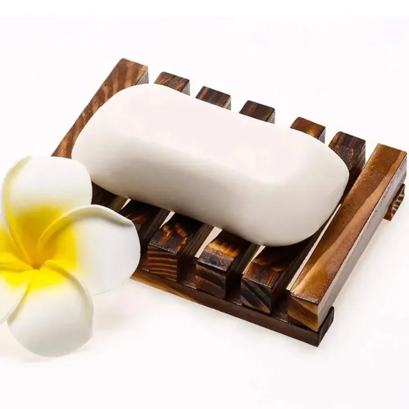 Soap Box Holder High Durability Not Easily Deformed Easy to Clean Bamboo Case Tray Decorative Wooden Soap Drain Holder