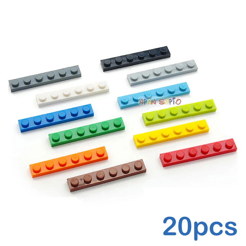 20 teile/los DIY Blöcke Bausteine Dünne 1X6 Bildungs Assemblage Bau Spielzeug für Kinder Größe Kompatibel Mit Marke