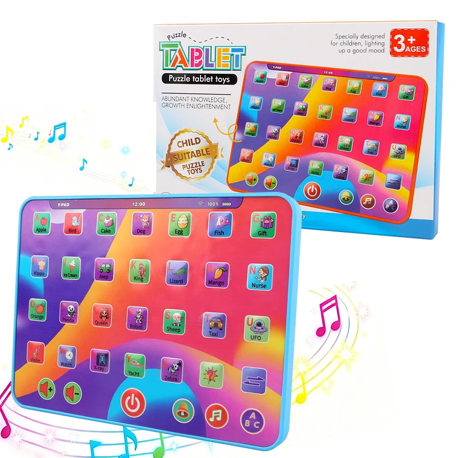 Alphabet Tablet To Learn Letters, Abc, Numbers, Colors, Music & Words, Interactive Toddler Learning & Education Toys For Kids_voghion.com