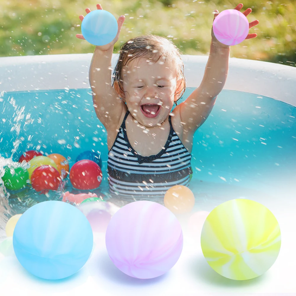 New  Rainbow Water Ball Summer Game Playing Swimming Pool Silicone Water Fighting Toys Water Balloons Family Games 6