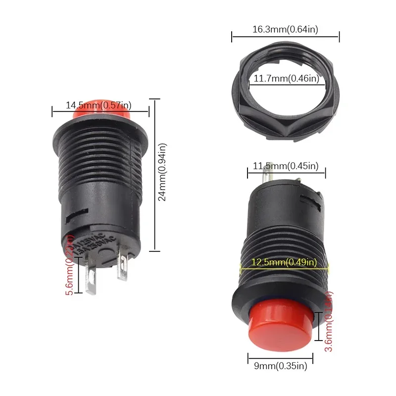 Self-Lock /Momentary Pushbutton Switches DS228 DS428 12mm OFF-ON Push Button Switch DS-228 DS-428 5/20PCS