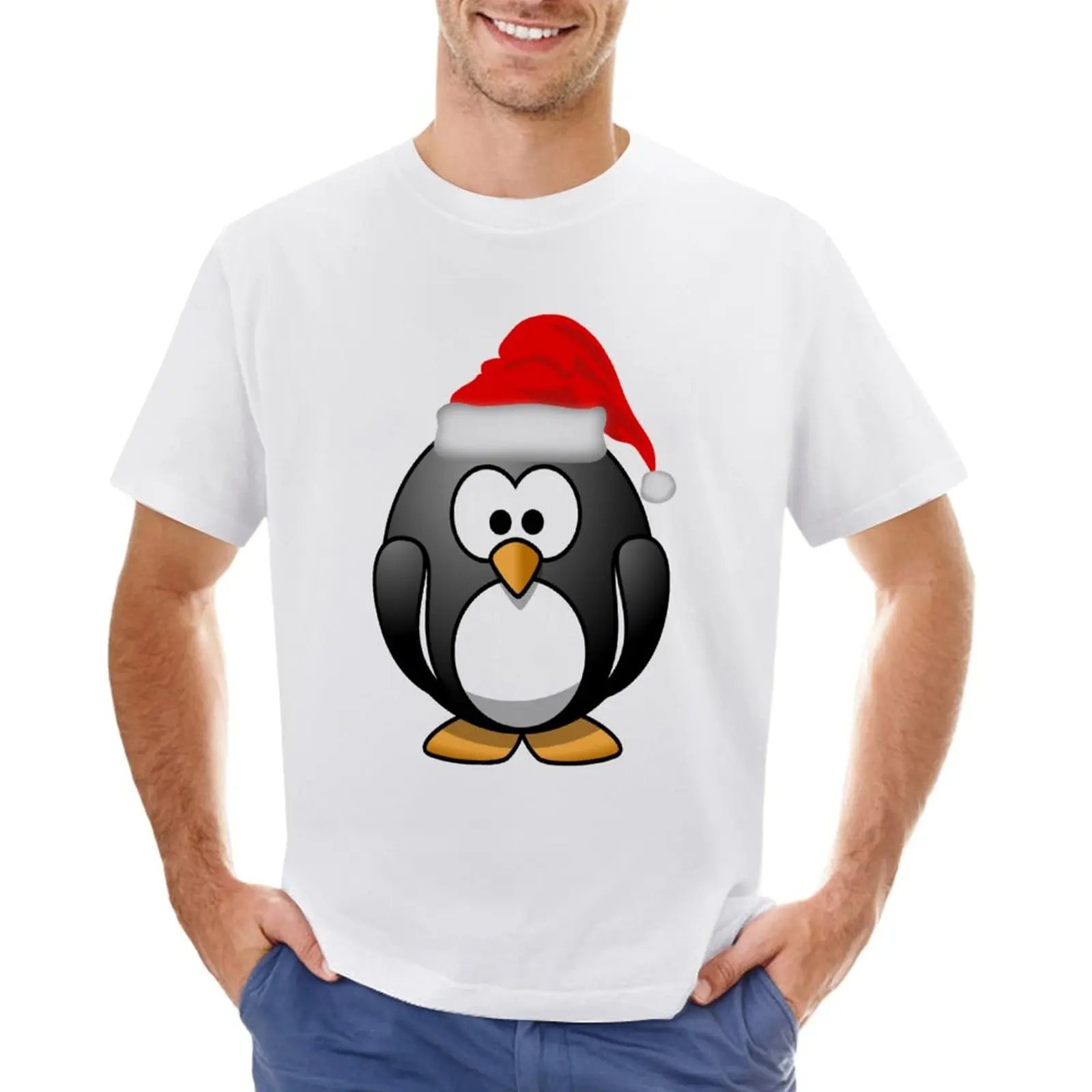 

Christmas Santa Penguin T-Shirt hippie clothes customizeds plain blacks mens plain t shirts