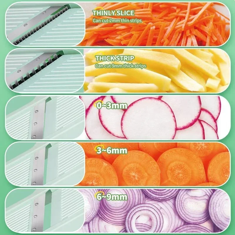 Kitchen Multi-function Vegetable Slicer Household Fruit and Vegetable Slicer Manual Adjustable Knob Lemon Potato Grater