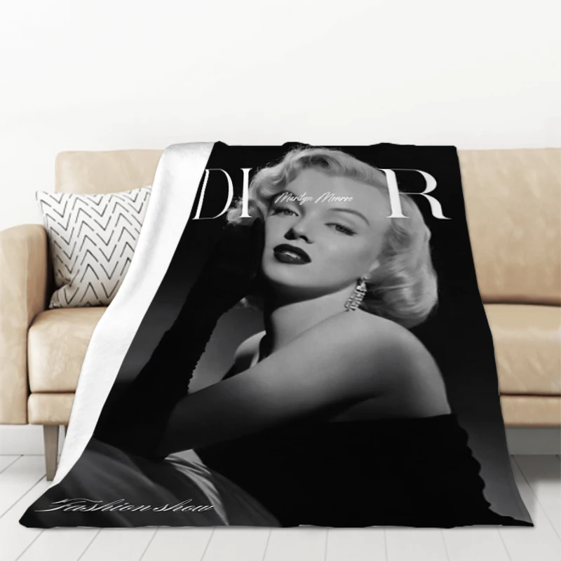 Marilyn Monroe Knee Blanket Fluffy Individual Blankets for Decorative Sofa Catnap King Lid Microfiber Bedding Throw Fleece Soft 2