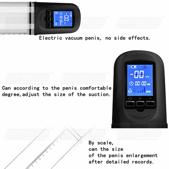 LCD Penis Enlarger Pump Rechargeable Penis Pump Powerful USB Automatic Device Pro Extender Enhancer,Enlargement Sex Toys For Me 6