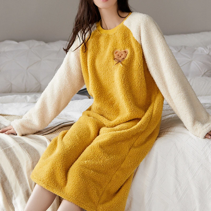 Nightgown Sleepwear Winter Women Winter Sleepwear Dresses Women