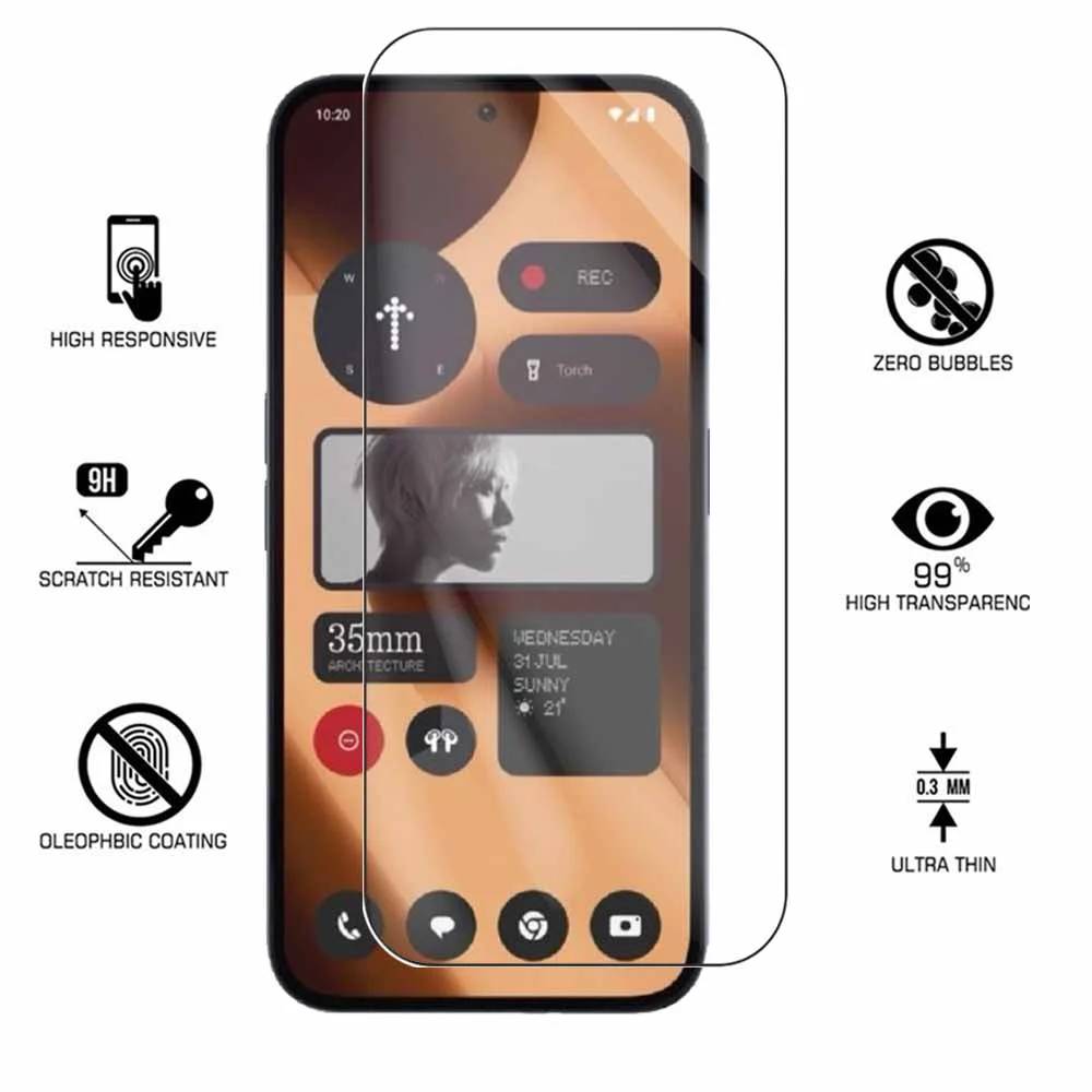 3PCS Protective Glass Case with Tempered Film and Screen Protector Cover
