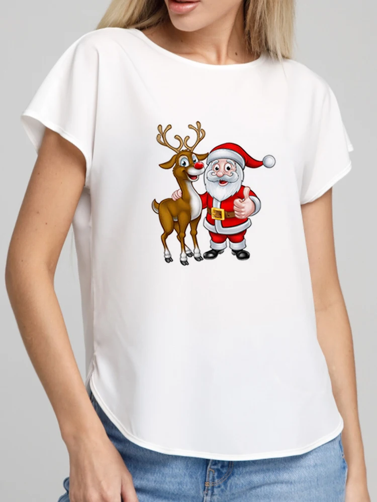 

Women T Shirt New Year Holiday Winter Happy 90S T Shirt Short Sleeve Ladies Print Aesthetic Shirt Female Graphic Tee Tshirt