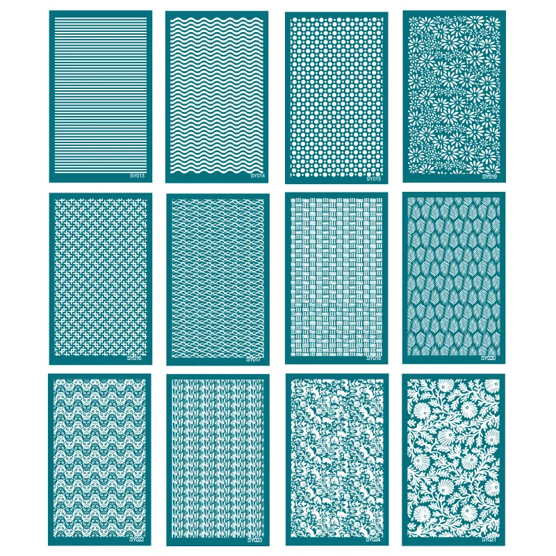 Pottery clay tools Silk Screen Stencil for Polymer Clay Earring Reusable Leaf Animal Silkscreen Print Mesh Stencils