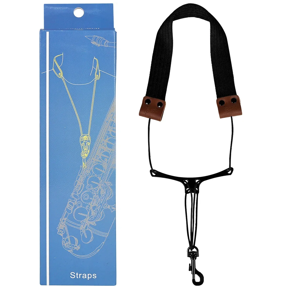 Premium Saxophone Neck Strap with Double Layer Design and Fine Fiber Mesh Ribbon
