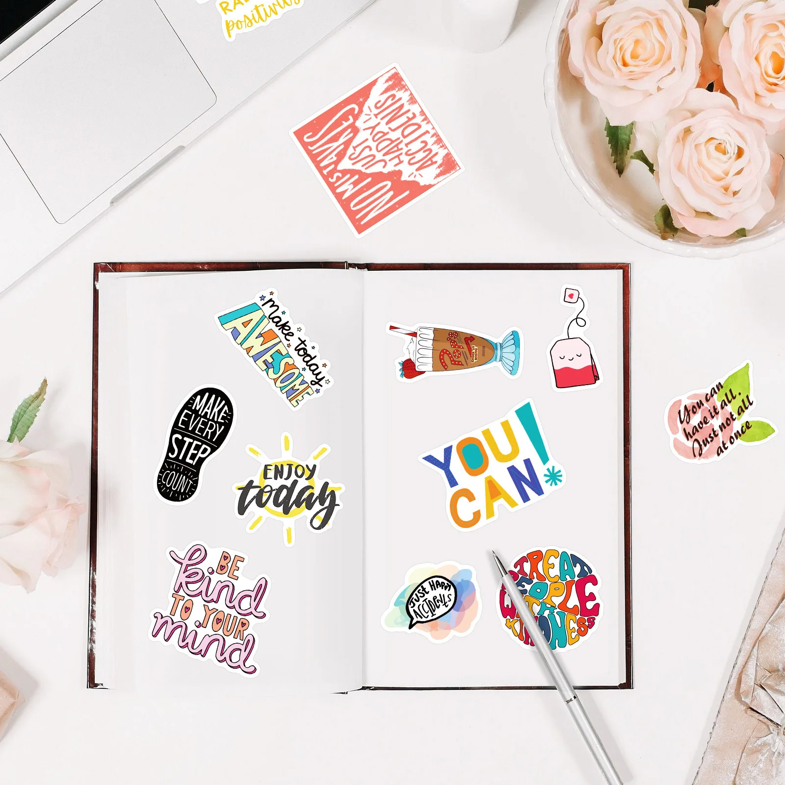 Inspirational & Motivational Sticker Pack – 50-Piece Set for Water Bottles, Laptops, and More