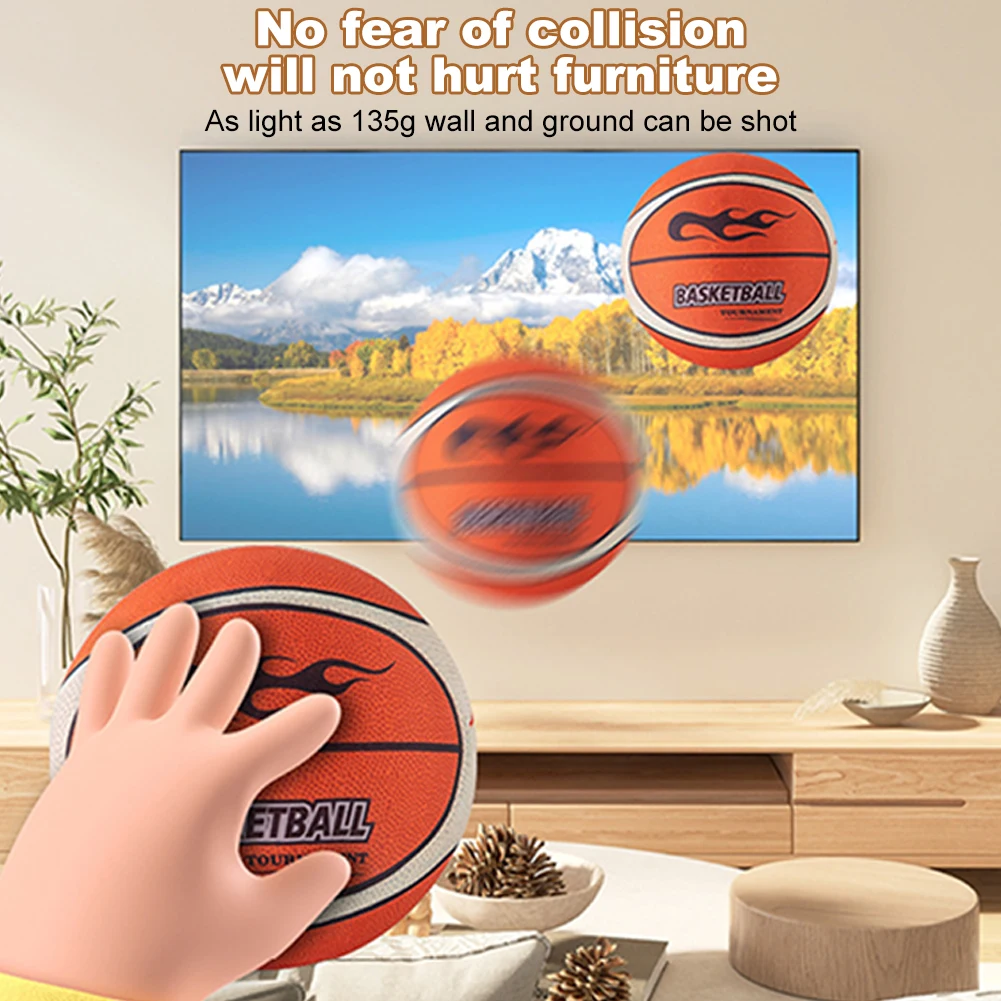 Basketball Balls 18/21/24cm Silent Basketball High-Resilience Bouncing Mute Ball Size 3/5/7 Dribbling Basketball for Various Indoor Activities